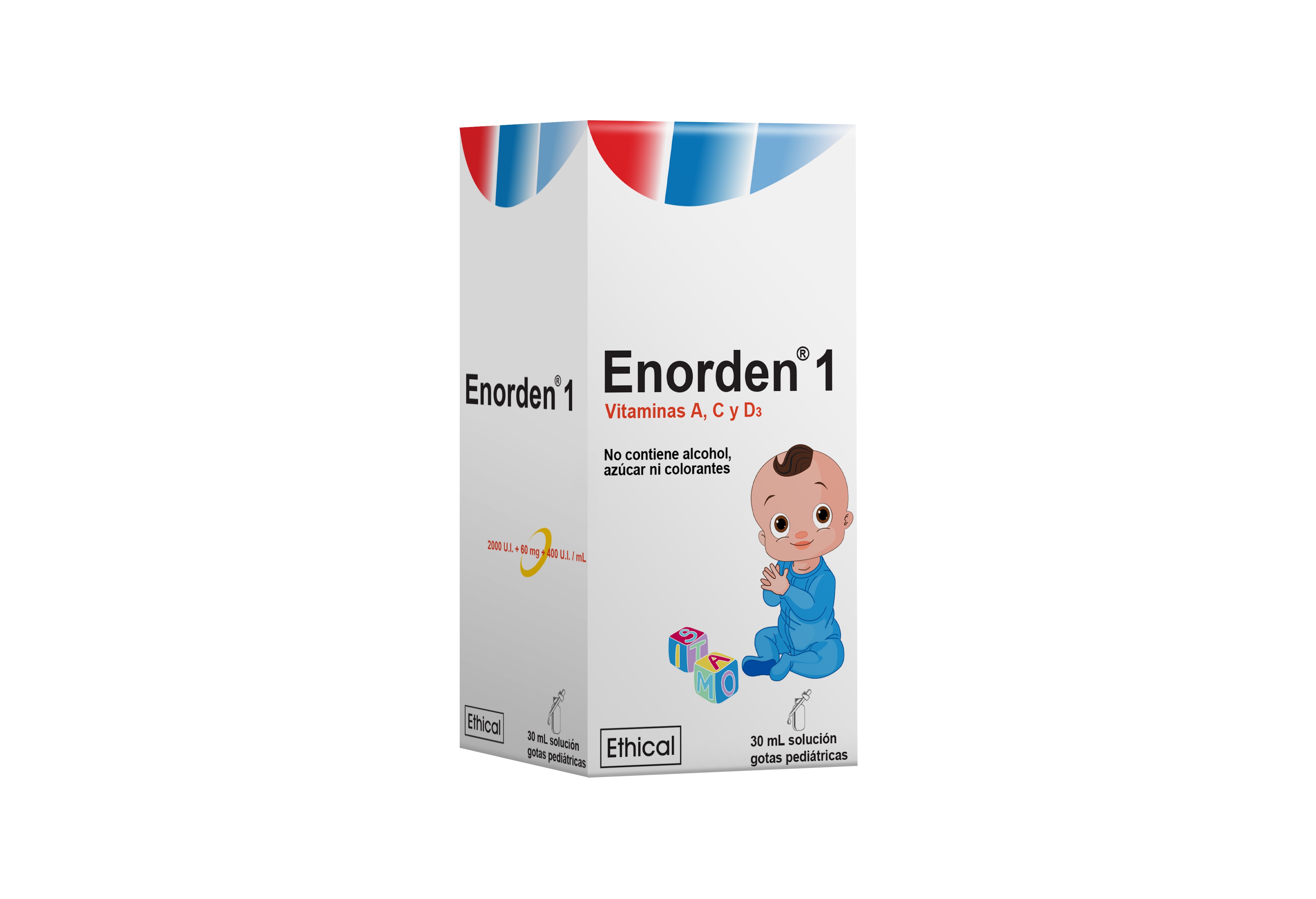 Enorden 1 Suplemento de Vitaminas 2,000 UI + 60 mg + 400 UI / mL