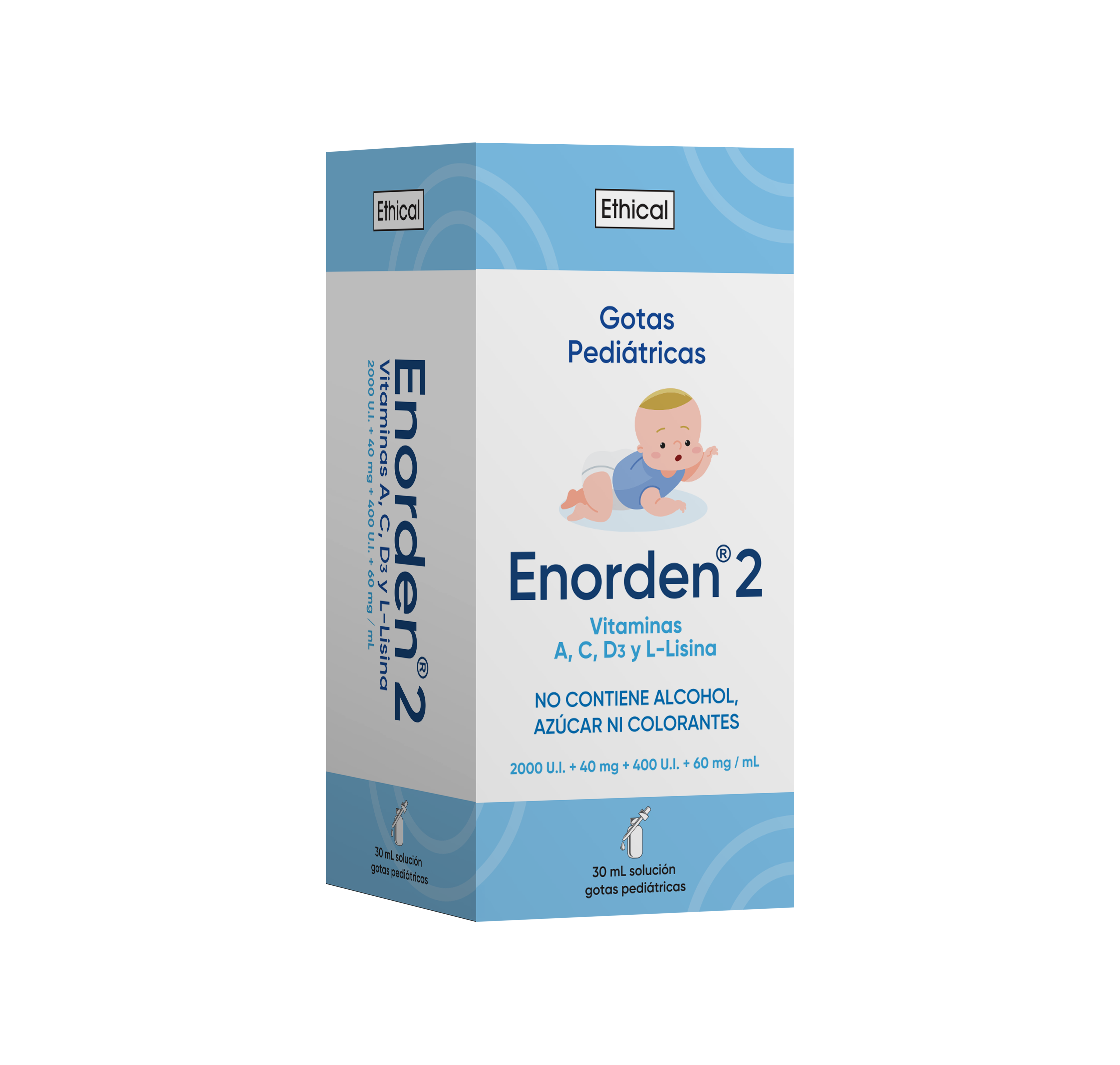 Enorden 2 Suplemento de Vitaminas y Lisina 2000 UI + 40 mg + 400 UI + 60 mg / ml
