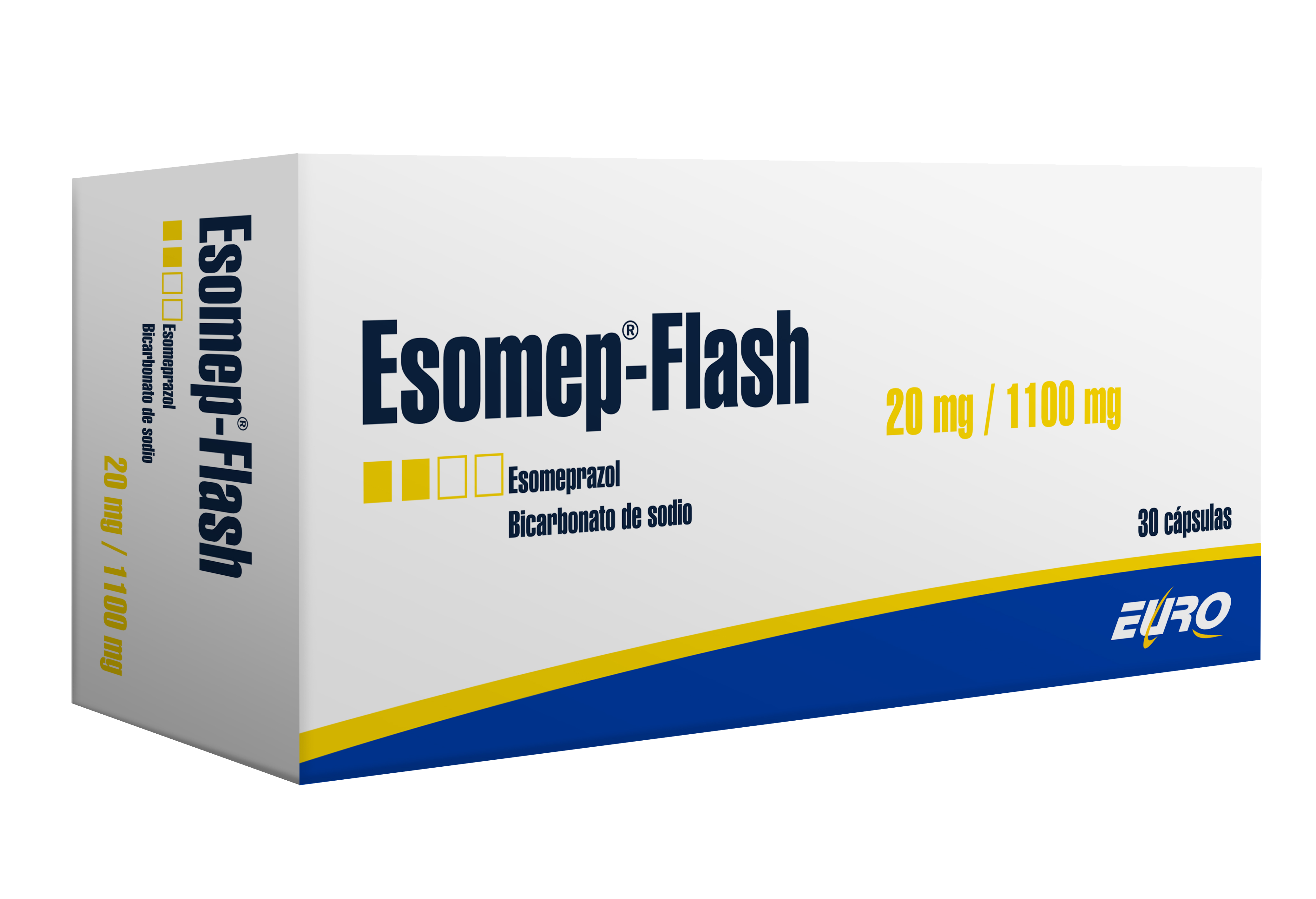 Esomep-Flash Inhibidor de la secreción ácida gástrica - Antiácido 20 mg / 1100 mg