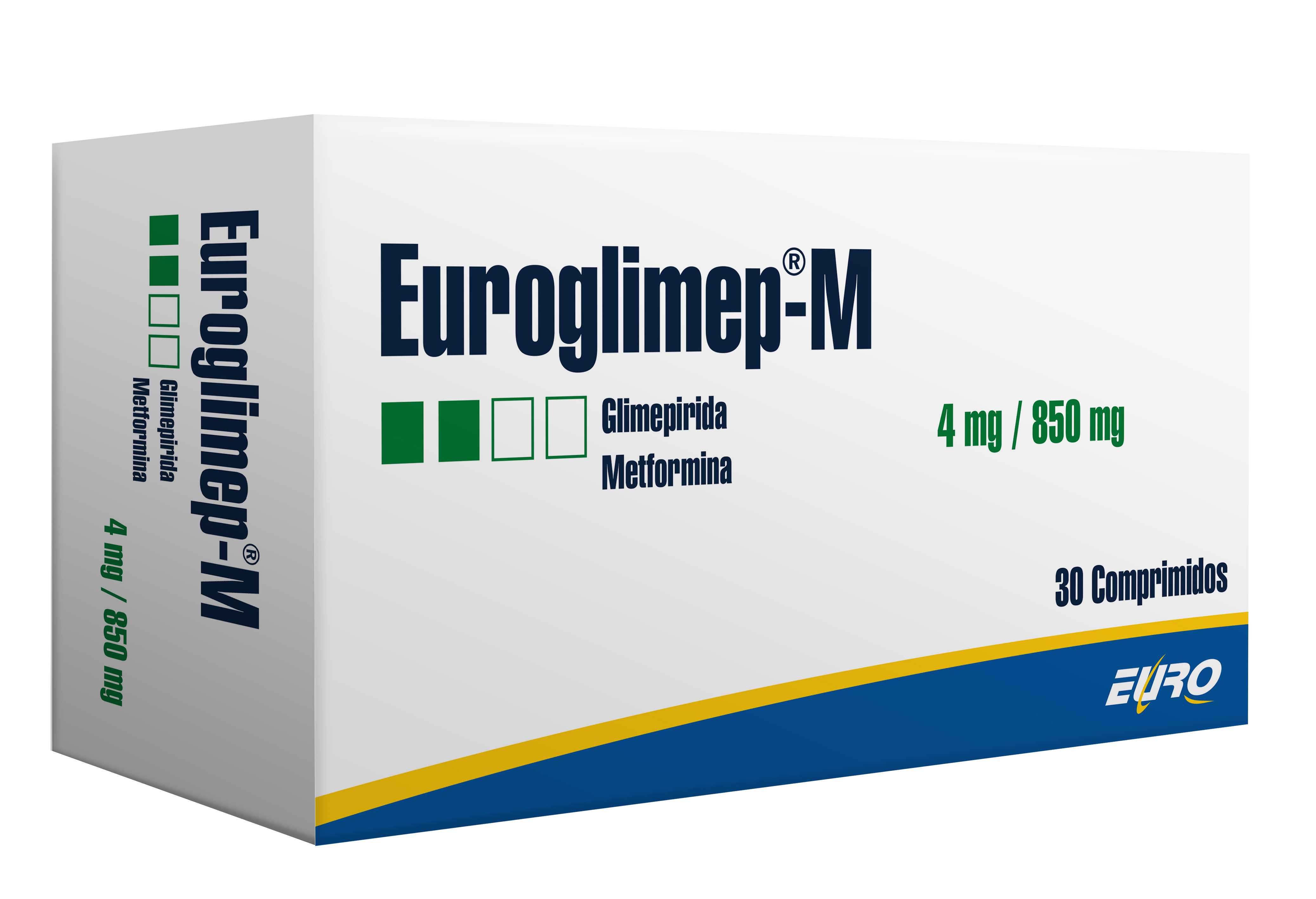 Euroglimep-M Hipoglucemiante 4 mg / 850 mg